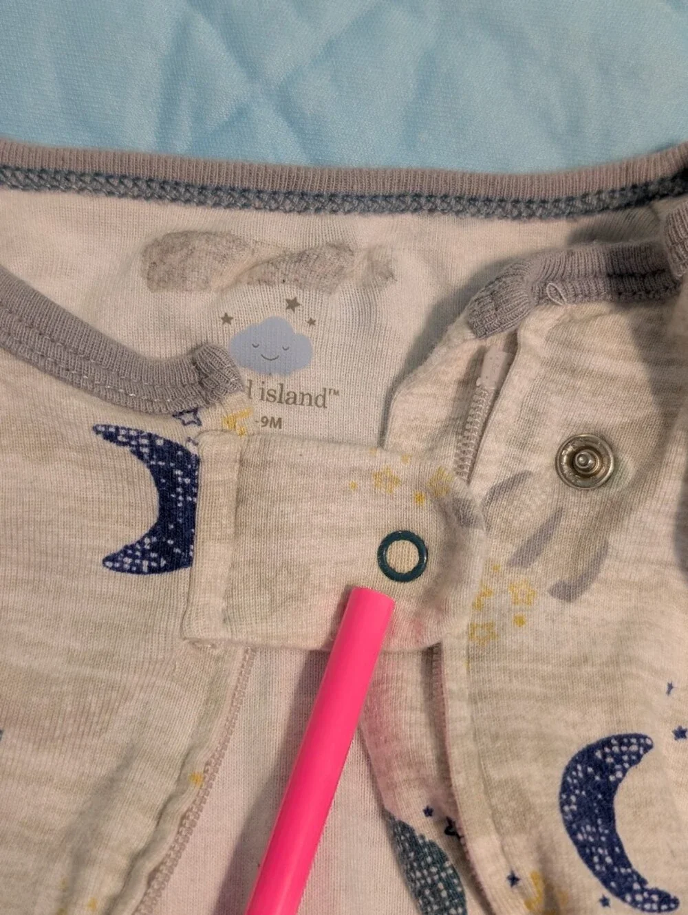 Cloud Island Space Stars Moons Footies Zipper Pajamas 6-9 Month